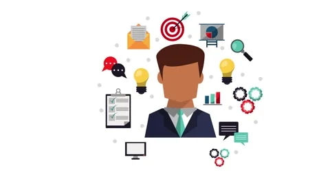Smartphone Text Messaging and Mobile Productivity Task Management Animation Vídeo Stock 339320674
