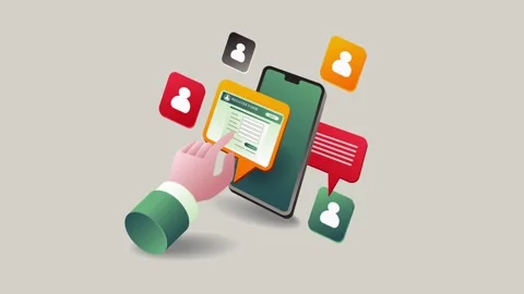 Smartphone Text Messaging and Mobile Productivity Task Management Animation 스톡 동영상 339321108