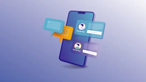 Smartphone Text Messaging and Mobile Productivity Task Management Animation 스톡 동영상 339321121