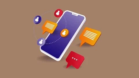 Smartphone Text Messaging and Mobile Productivity Task Management Animation 스톡 동영상 339321126