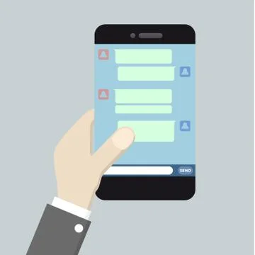 Smartphone texting message Stock Illustration