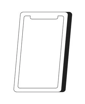 Smartphone tilted with empty screen monochrome flat vector object Illustrazione stock