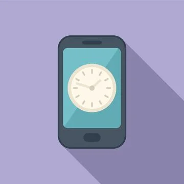 Smartphone timer icon flat vector. Clock project イラスト素材