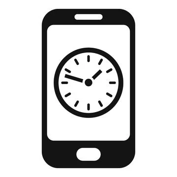 Smartphone timer icon simple vector. Clock project Illustrazione stock