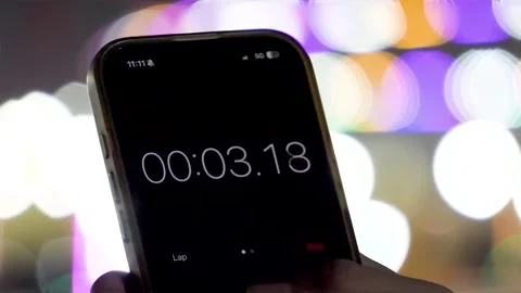 Smartphone Timer Stopwatch Counting Seconds Close-Up 스톡 동영상 316893065