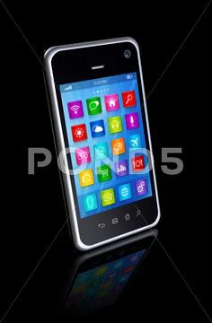 Smartphone touchscreen hd - apps icons interface Stock Illustration