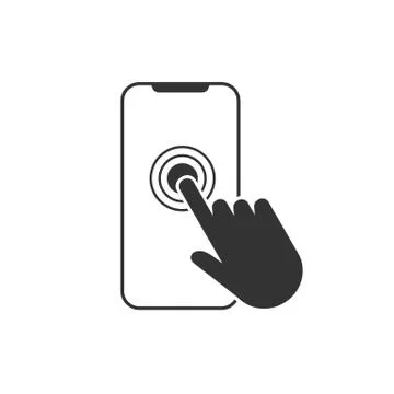 Smartphone touchscreen icon. Flat design. Vector illustration. Illustrazione stock