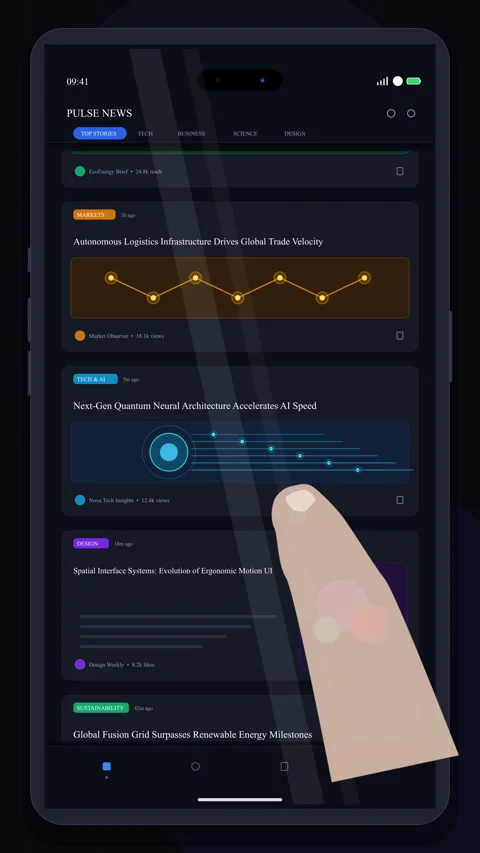 Smartphone touchscreen navigation using finger gestures for mobile app Vidéo 346740573