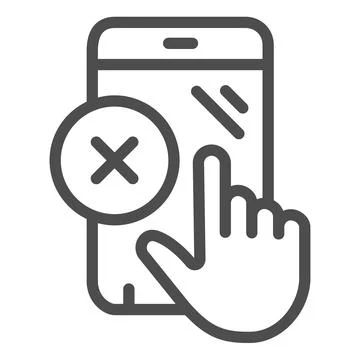 Smartphone touchscreen nonworking line icon, pcrepair concept, touchscreen 스톡 일러스트