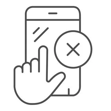 Smartphone touchscreen nonworking thin line icon, pcrepair concept, touchscreen Stockillustratie