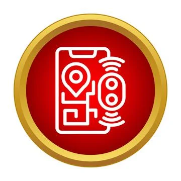 Smartphone tracking location with smart device technology 스톡 일러스트