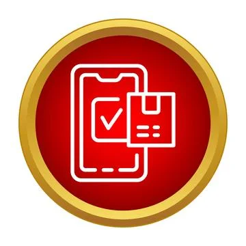 Smartphone tracking package delivery progress icon design Stock Illustration