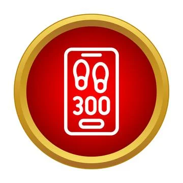 Smartphone tracking steps displaying 300 total activity Stock Illustration