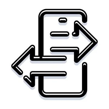 Smartphone transferring data between mobile devices icon Stock Illustration