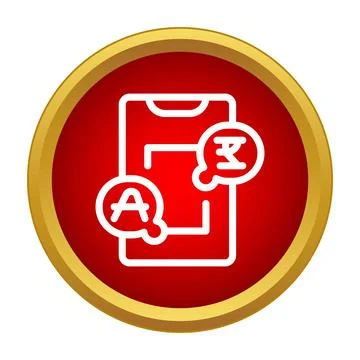 Smartphone translating languages app icon with speech bubbles 스톡 일러스트