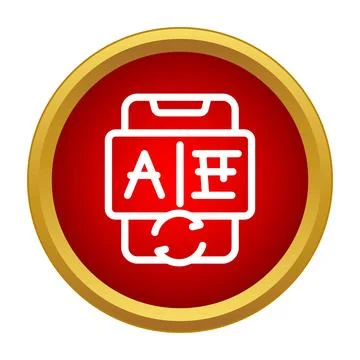 Smartphone translation app icon for language learning Stock Illustration