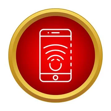 Smartphone transmitting wireless wi fi signal technology icon Stock Illustration