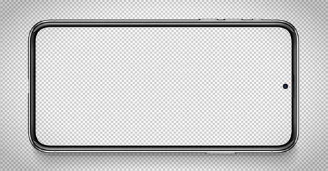 Smartphone transparent screen, technology mobile blank display. Vector Stock Illustration