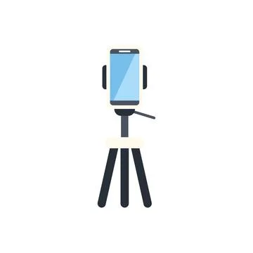 Smartphone on tripod creating video content icon Stock Illustration