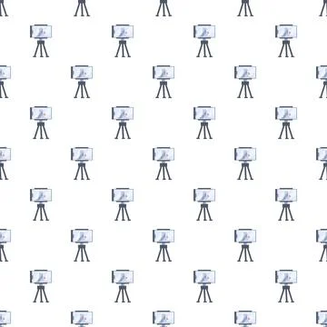 Smartphone on tripod recording video pattern background Stock Illustration