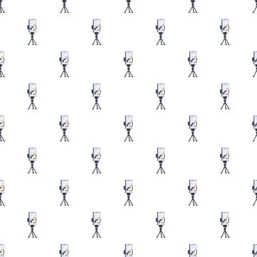 Smartphone on tripod repeating pattern for content creation Stock Illustration