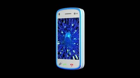 Smartphone turning on black background. HD. Stock Footage 10877685