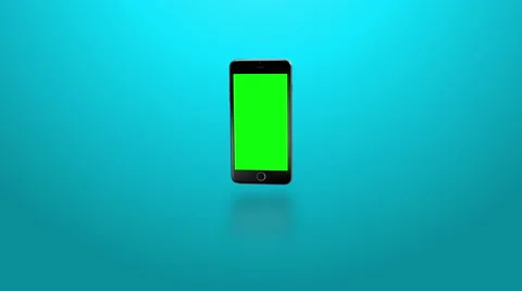 Smartphone turns on on blue background Stock-Footage 50107777