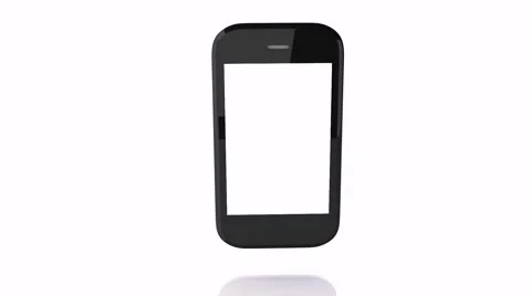 Smartphone turns on white background Stock Footage 41340404