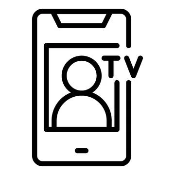 Smartphone tv icon outline vector. Media studio 库存插图