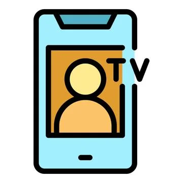Smartphone tv icon vector flat 库存插图