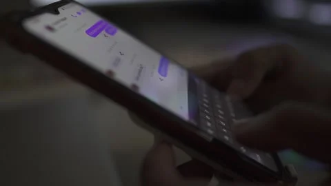 Smartphone typing by hand a person Stock Footage 290948714