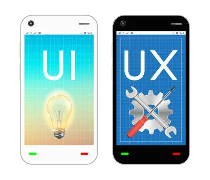 Smartphone with ui and ux design on screen Stock Illustration
