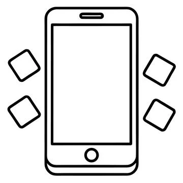 Smartphone UI Interface Concept with Floating App Icons Illustrazione stock