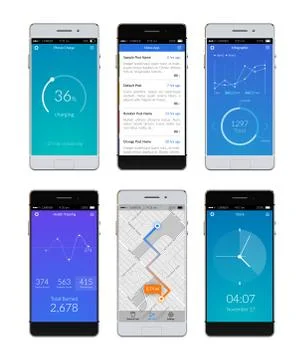 Smartphone Ui Set Stock Illustration