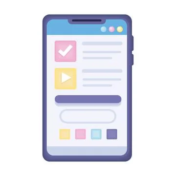 Smartphone with ui template Stock Illustration