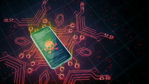 Smartphone under Hacking Attack Stock Footage 102658396