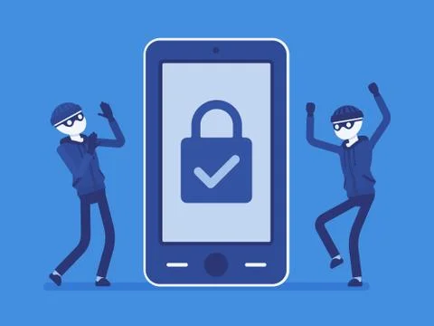 Smartphone under reliable protection Stock Illustration