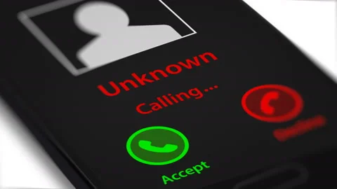 Smartphone with Unknown Calling Massage on Display Stock-Footage 141337471