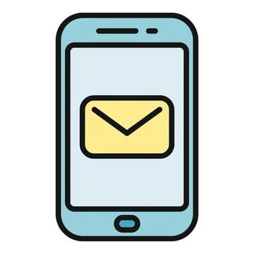 Smartphone with unread email message icon illustration イラスト素材