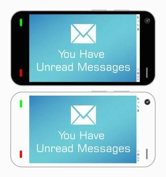 Smartphone with unread messages Illustrazione stock