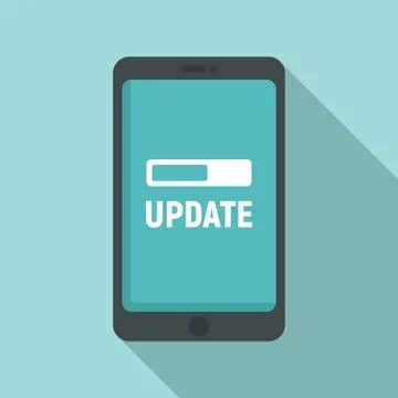 Smartphone update icon, flat style Stock Illustration