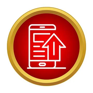 Smartphone uploading data icon showing digital transfer Stock Illustration