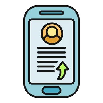 Smartphone uploading user profile data online concept Stock Illustration
