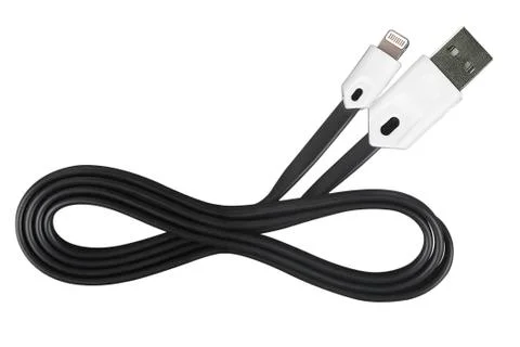 Smartphone usb cable isolated Stock Photos