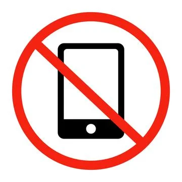 Smartphone use prohibited and cell phone use prohibited Stock Illustration