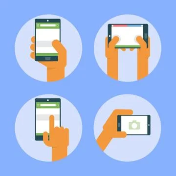 Smartphone use style Illustrazione stock