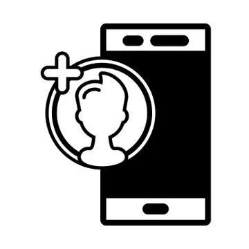 Smartphone with user account on white background Stock Illustration
