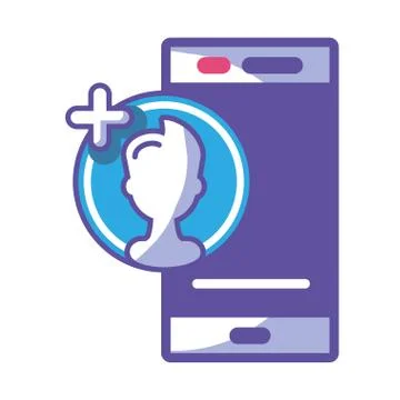 Smartphone with user account on white background Stock Illustration