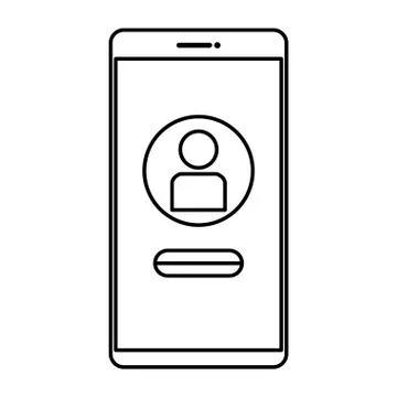 Smartphone with user acount Stock Illustration