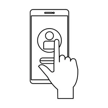 Smartphone with user acount Stock Illustration